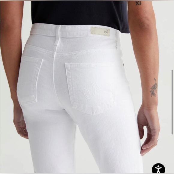 AG Adriano Goldschmied The Prima Mid Rise Cigarette Leg Denim Jeans White 31R - Picture 10 of 13